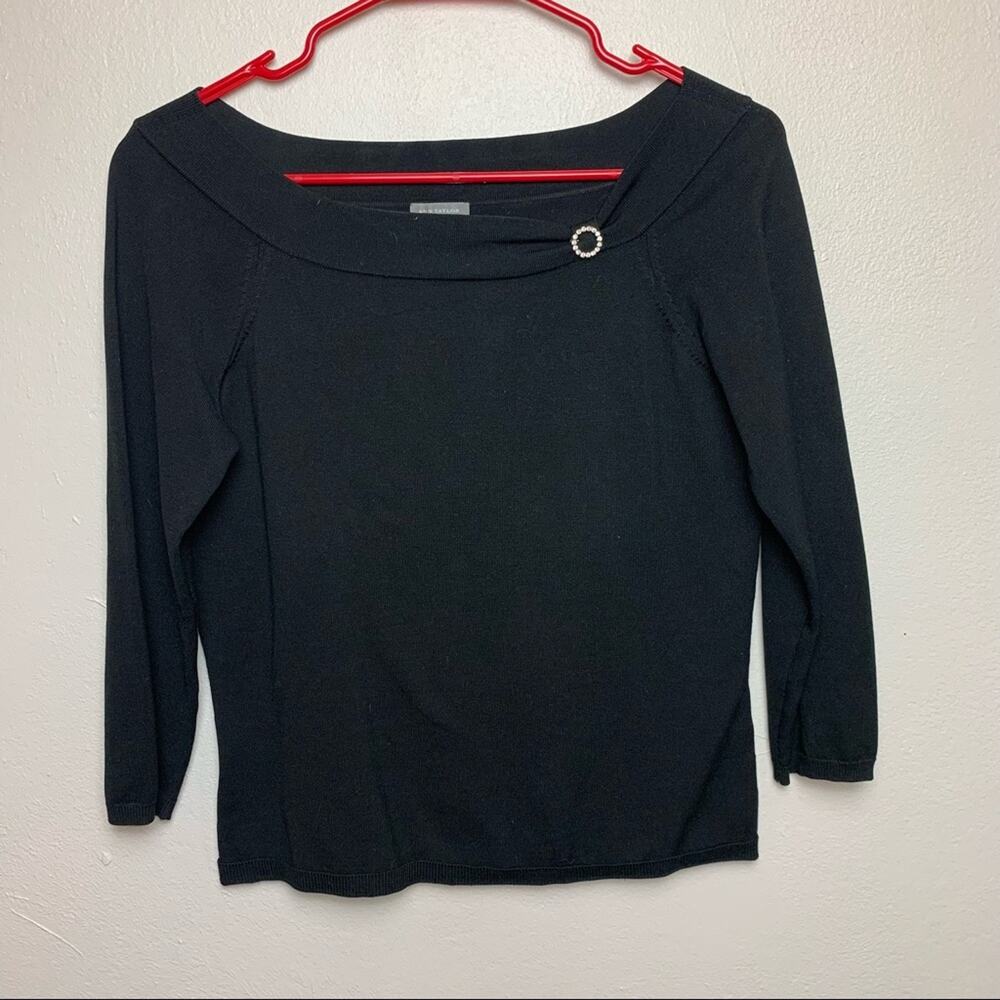 Ann Taylor Black 3/4 Sleeve Blouse